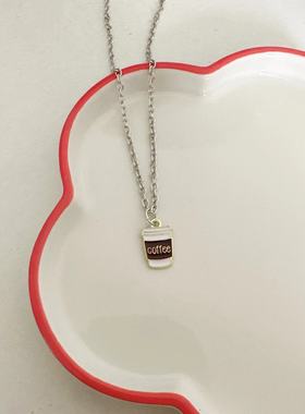 咖啡杯子食玩项链小众简约