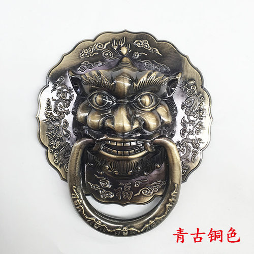 装饰门环兽头门复古狮子头门环铜把手拉手扣仿古门环农村大门配件 - 图1