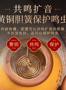 文玩七星口响簧蛐蛐蝈蝈罐过冬天然葫芦鸣虫叫罐具笼子摆件手把件