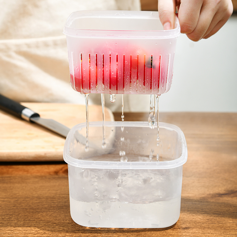 Japanese chopped green onion box sealed refrigerator onion ginger garlic pepper storage fruit crisper food grade draining preparation vegetable soaking