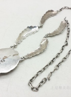 庭院印第安绿松石古董孤品银项链