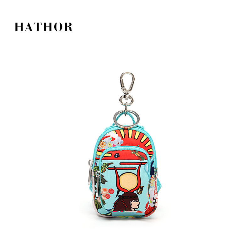 HATHOR2019涵莎印花迷你鑰匙包個性零錢包時尚潮流小吊飾小飾品包