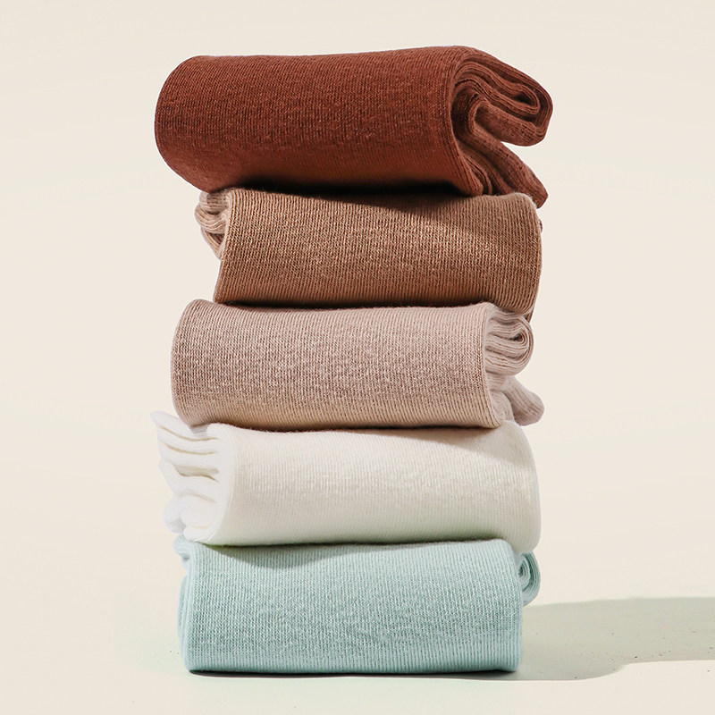 中筒袜春秋纯色简约纯棉芬那丝袜子 芬那丝短袜/打底袜/丝袜/美腿袜