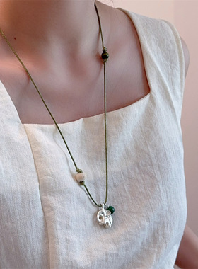 民族风大象吊坠项链女复古新中式