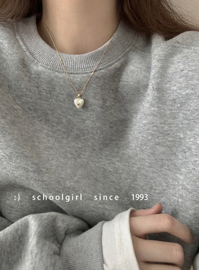 2025韩国设计师款甜酷风彩色爱心滴油珐琅项链桃心毛衣链复古百搭