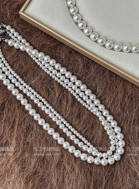 升级推荐！2026新款高品质不掉色元宝扣澳白色珍珠项链轻奢高级感