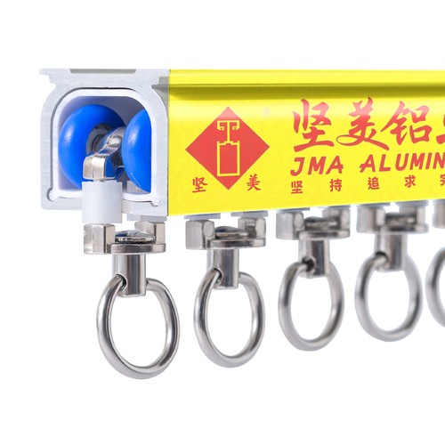 坚美特厚铝合金窗帘静音轨道滑轨导轨滑轮罗马杆单双轨侧顶装直轨 - 图2