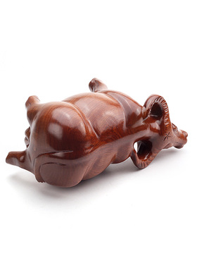 花梨木实木中式整木牛摆件