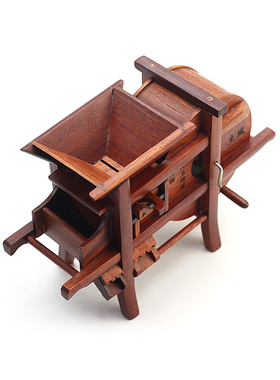 缅甸摆件民俗黑檀木风车微缩模型