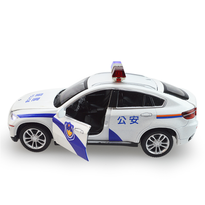 彩珀成真1:32合金宝马X6丰田奥迪福特奔驰公安特警车模型儿童玩具 - 图2