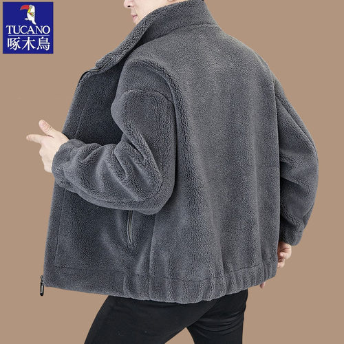 【抗寒-25℃】啄木鸟冬季双面绒羊毛外套男士加厚保暖皮草大衣男 - 图3