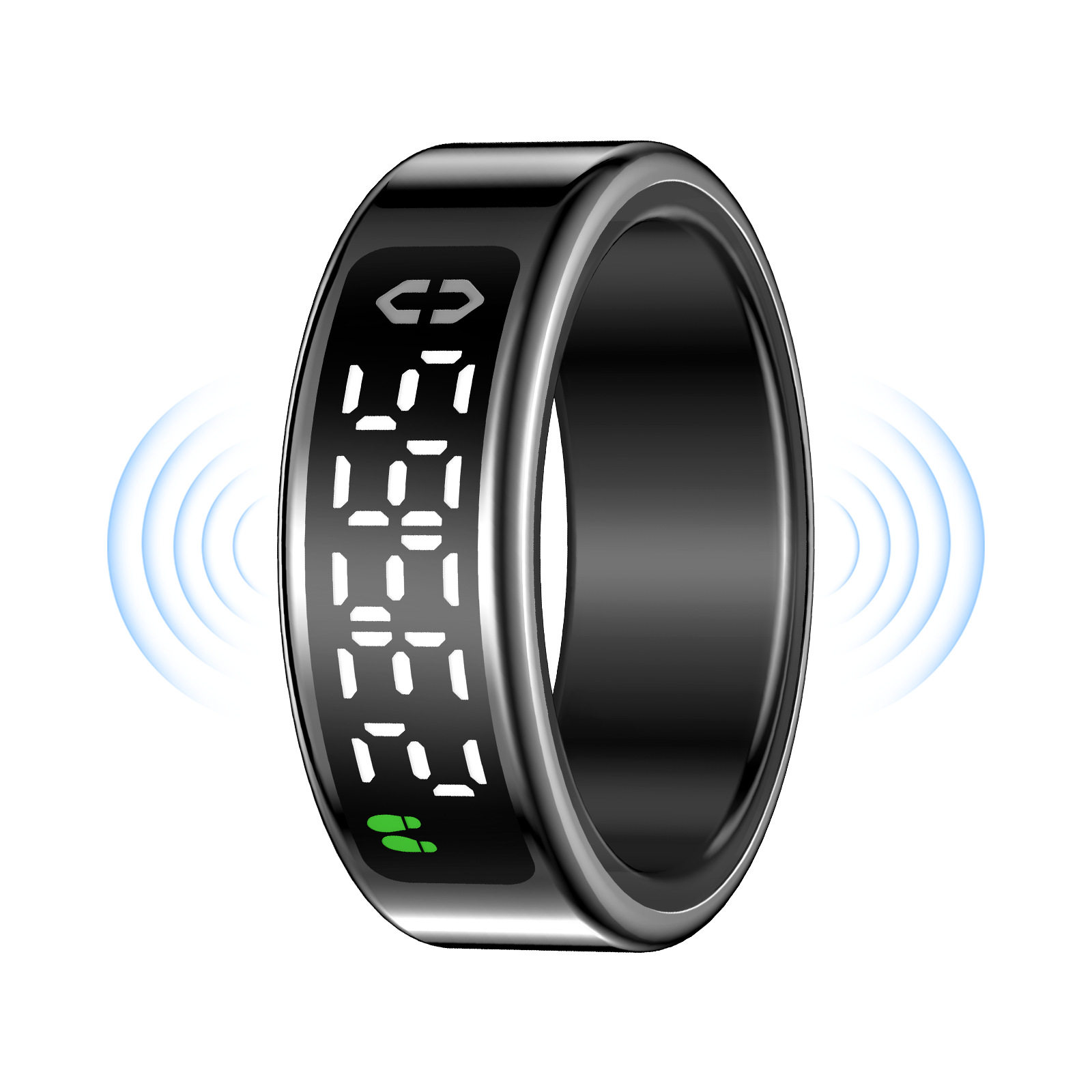 Smart display ring AI touch digital display camera heart rate blood oxygen sleep health step counting HRV wearable