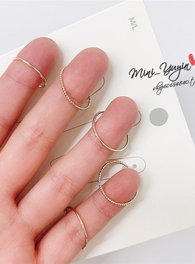 欧美多层戒指超细简约细款HM指环