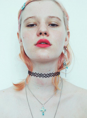 日本原宿风弹力鱼线项圈锁骨链