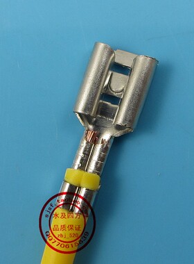 净水器RO纯水机 高低压电磁阀连接电源线 4.8插簧电线 30厘米黄色