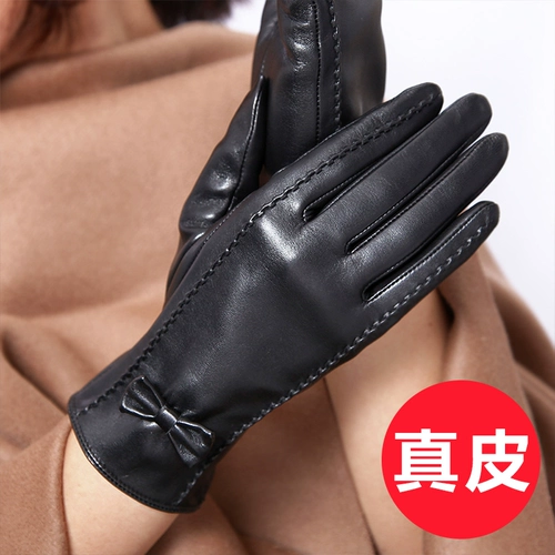 Демисезонные перчатки, утепленный удерживающий тепло ветрозащитный тонкий комплект, из натуральной кожи