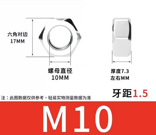 国标镀锌螺母4.8级六角螺母M3M4M5M6M8M10M12M14M16M18M20M22M30 - 图2