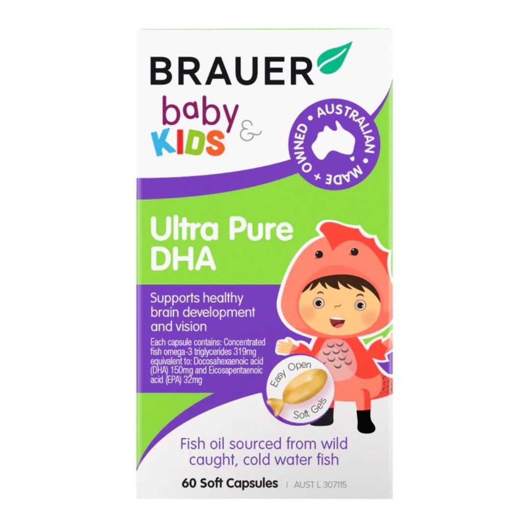 澳洲Brauer蓓澳儿超纯DHA胶囊婴幼儿童鱼油促进视力智力60粒 7月+ - 图3