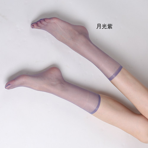 0D肉色丝袜短款女超薄中筒短丝袜薄款脚尖透明白色小腿袜子短袜 - 图2