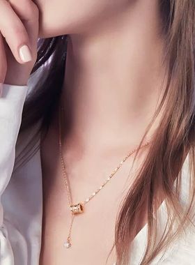 镀玫瑰金色高级感小蛮腰项链