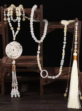 非金属材质树脂仿珍珠时尚百搭麦穗项链815658 815673