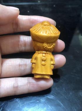 崖柏木雕卡通创意小僵尸摆件送男友生日礼物车钥匙扣女士包包挂件