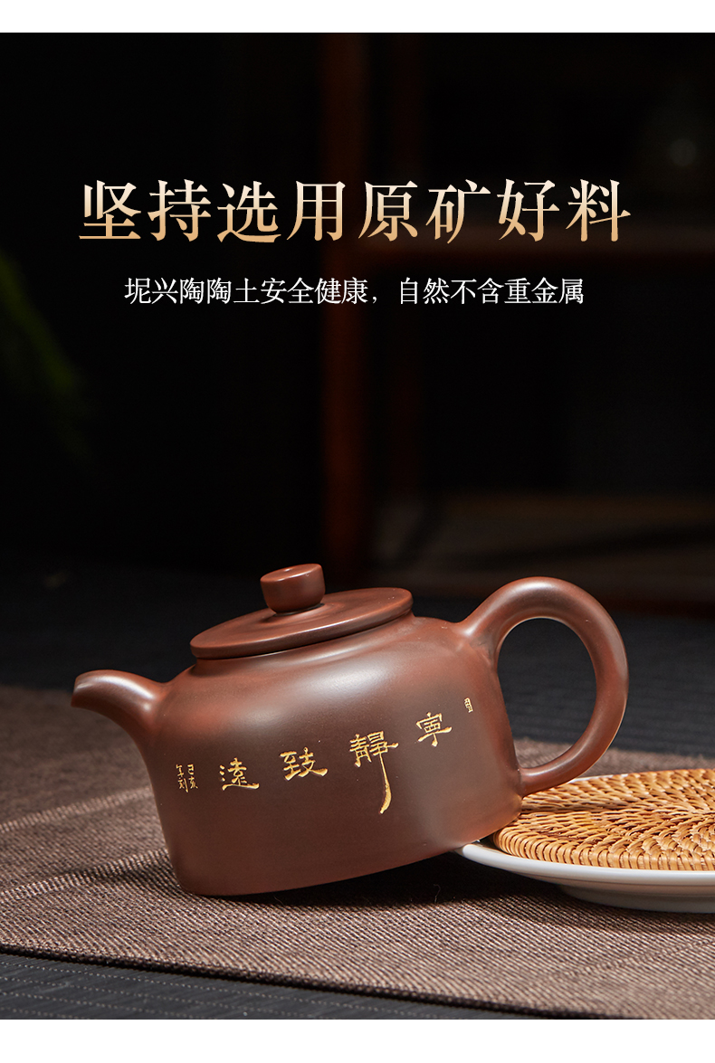 定制钦州坭兴陶茶壶 纯手工壶梁业兰德钟壶陶壶泡茶壶茶具非紫砂 - 图0