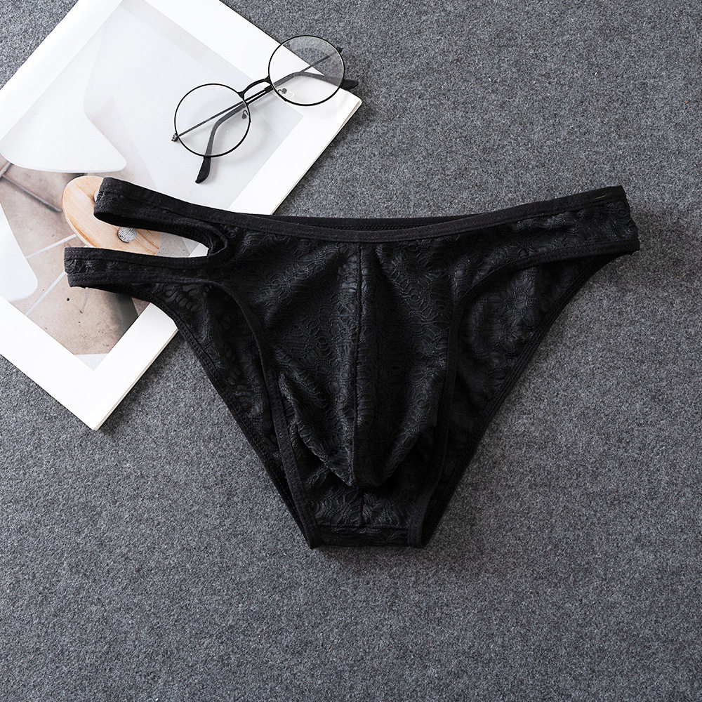 男士时尚蕾丝三角性感囊袋透明修身内裤,淘宝优惠券,粉丝福利购,淘宝优惠卷