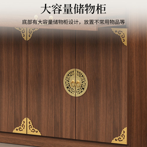 新中式实木供桌佛龛神台佛堂香火菩萨神位堂口香案家用佛柜可定制 - 图3