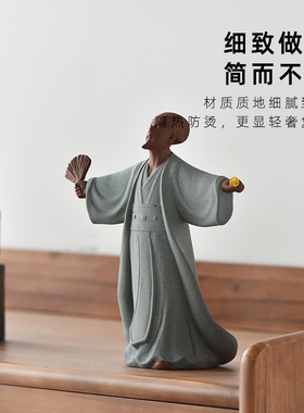 紫泉涧诸葛亮孔明陶瓷摆件