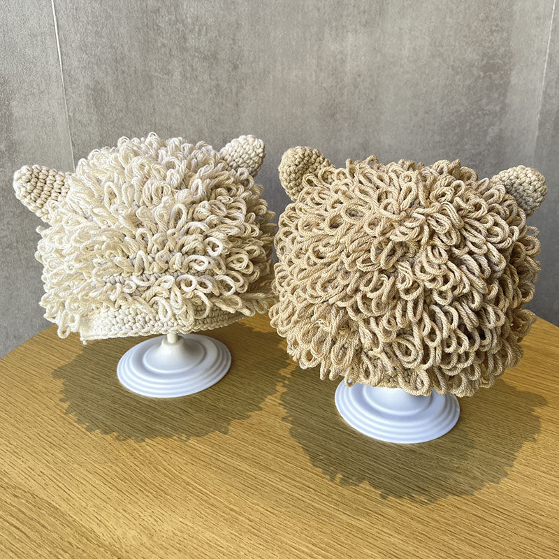 婴儿帽子秋冬季宝宝假发帽搞怪卷发洋气毛线帽男女童爆炸头针织帽,淘宝优惠券,粉丝福利购,淘宝优惠卷