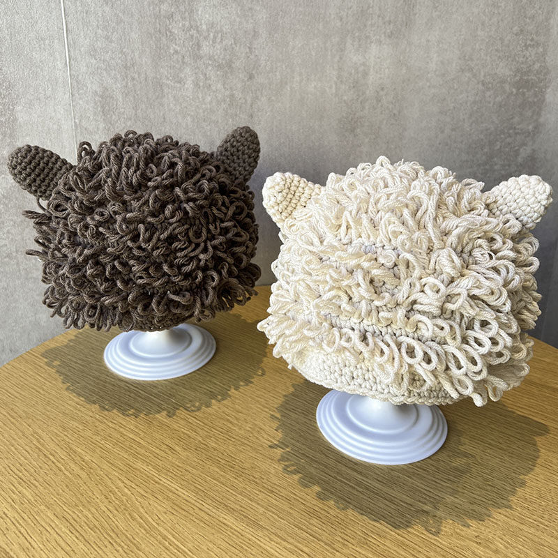 婴儿帽子秋冬季宝宝假发帽搞怪卷发洋气毛线帽男女童爆炸头针织帽,淘宝优惠券,粉丝福利购,淘宝优惠卷