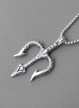 速卖通爆款鱼叉十字架项链配不锈钢项链男女外贸字母同款