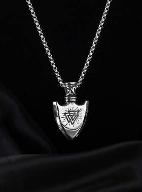 新款个性朋克雪花箭头防身项链潮男不锈钢链条十字架节日礼物