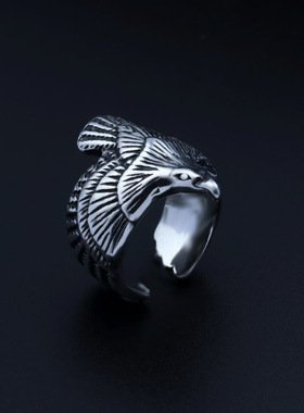 钢铁战士复古饰品批发 高桥吾郎点金飞鹰戒指 开口男女指环