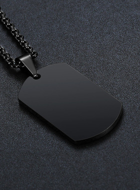 2024跨境电商爆款热卖狗牌项链男士霸气吊坠项链简约休闲饰品