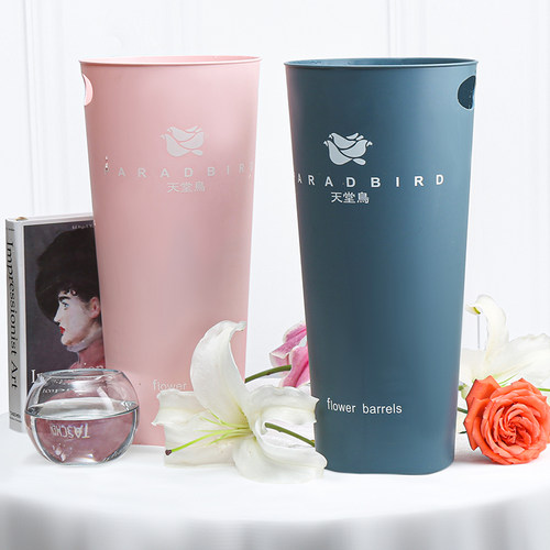 天堂鸟鲜花醒花桶 玫瑰百合装泡养花桶 塑料家用花店专用插花用品 - 图1