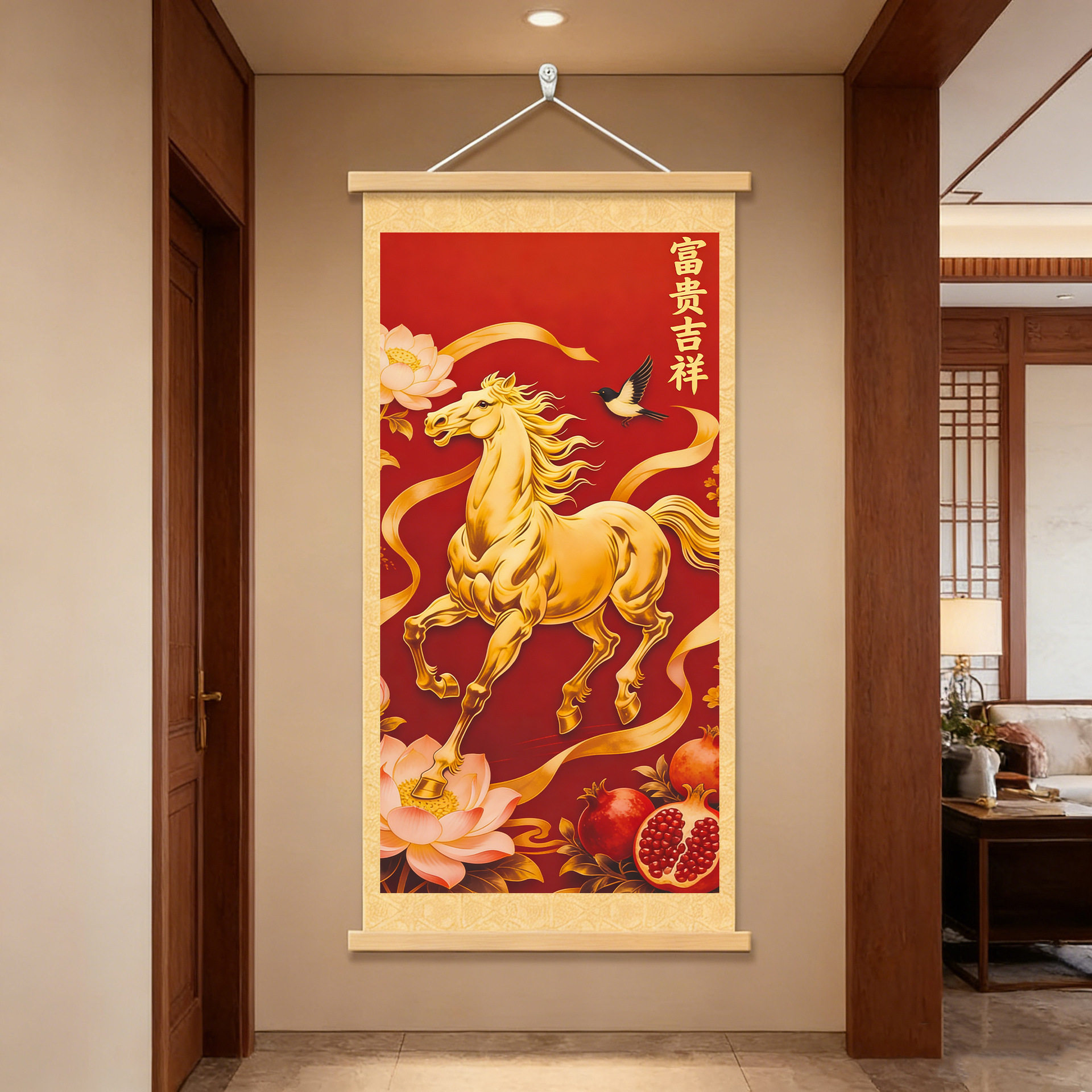 【下单立减50】马到成功吉祥好运挂画背景墙电视墙装饰画_YZ,淘宝优惠券,粉丝福利购,淘宝优惠卷