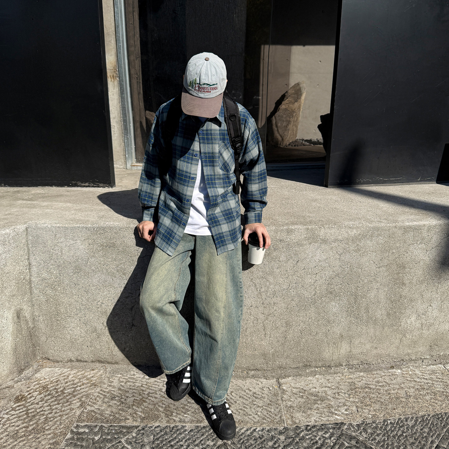 GOOZI MADE美式水洗牛仔裤男冬季直筒弯刀裤男生宽松阔腿休闲裤子,淘宝优惠券,粉丝福利购,淘宝优惠卷