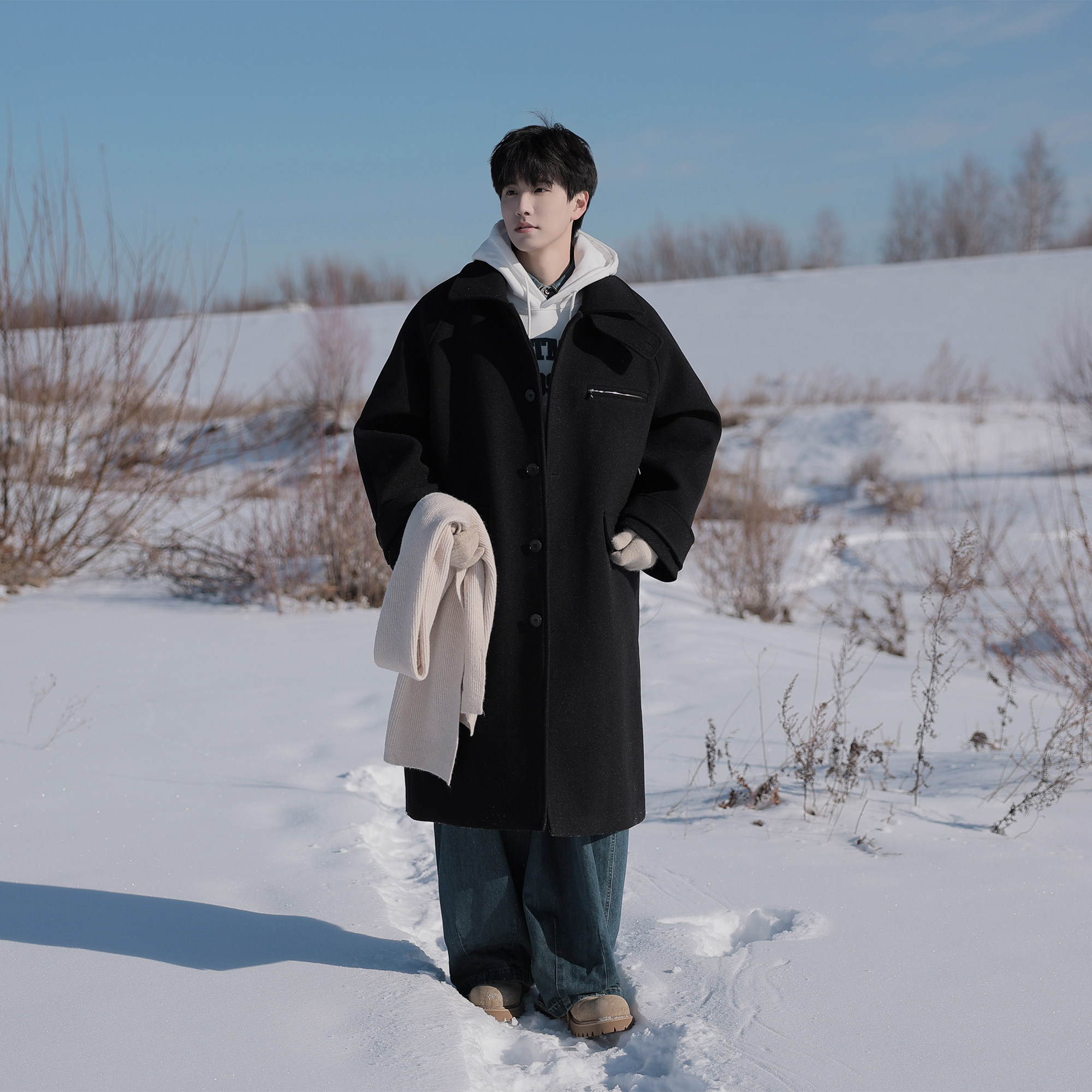 港仔文艺男中长款毛呢大衣男冬季长款男生克苏鲁文职呢子外套男款,淘宝优惠券,粉丝福利购,淘宝优惠卷