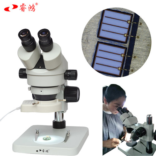 睿鸿立体视显微镜鉴定工业放大镜40/80倍鉴定解剖镜45变倍维修电路荧光卤素光 - 图0