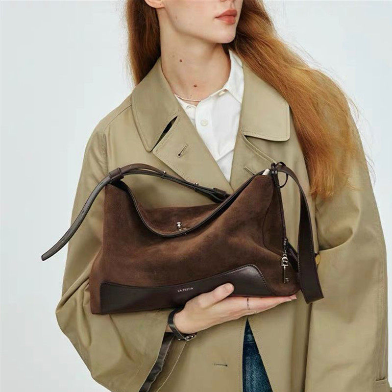 拉菲斯汀麂皮绒脏脏包2025新款通勤女包单肩斜挎包大容量托特包,淘宝优惠券,粉丝福利购,淘宝优惠卷