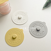 Minimalist soft silica gel round cup cover dust ins Han style letters General Mark cup glass cup lid retro