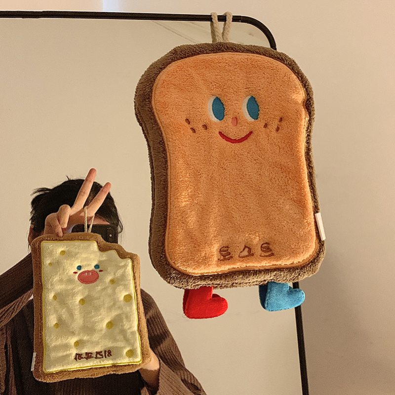 可爱擦手巾挂式吸水加厚卫生间卡通擦手帕毛巾洗手小方巾抹布速干 - 图0