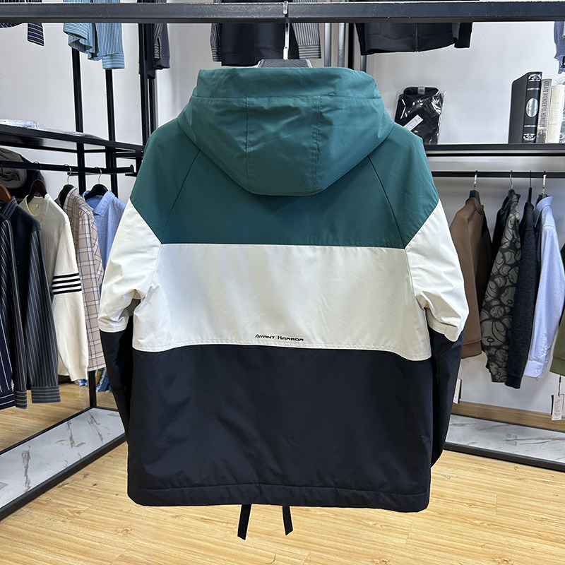 连帽加厚保暖宽松撞色夹克冬季男士防风御寒茄克衫外套,淘宝优惠券,粉丝福利购,淘宝优惠卷