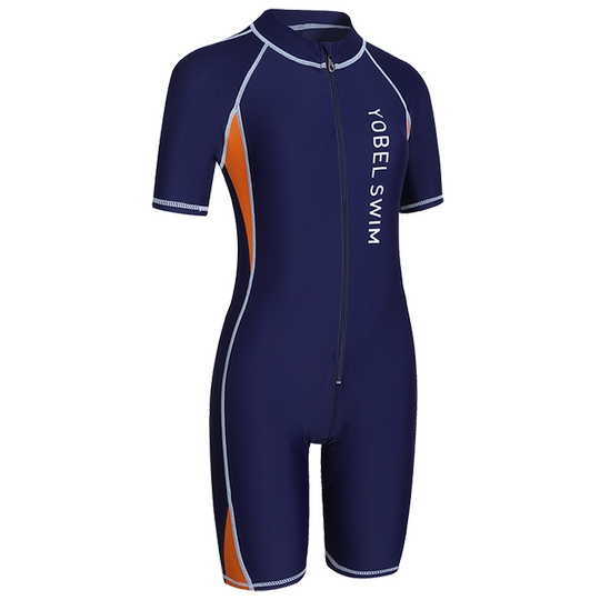 男泳衣套装青少年夏2025年新款大码防晒胖童大童初中生连体游泳衣