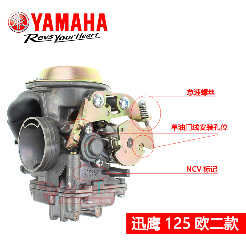 雅马哈迅鹰125化油器尚领丽鹰凌鹰ZY125T-3-4-4A-6-6A-7-10化油器 - 图1