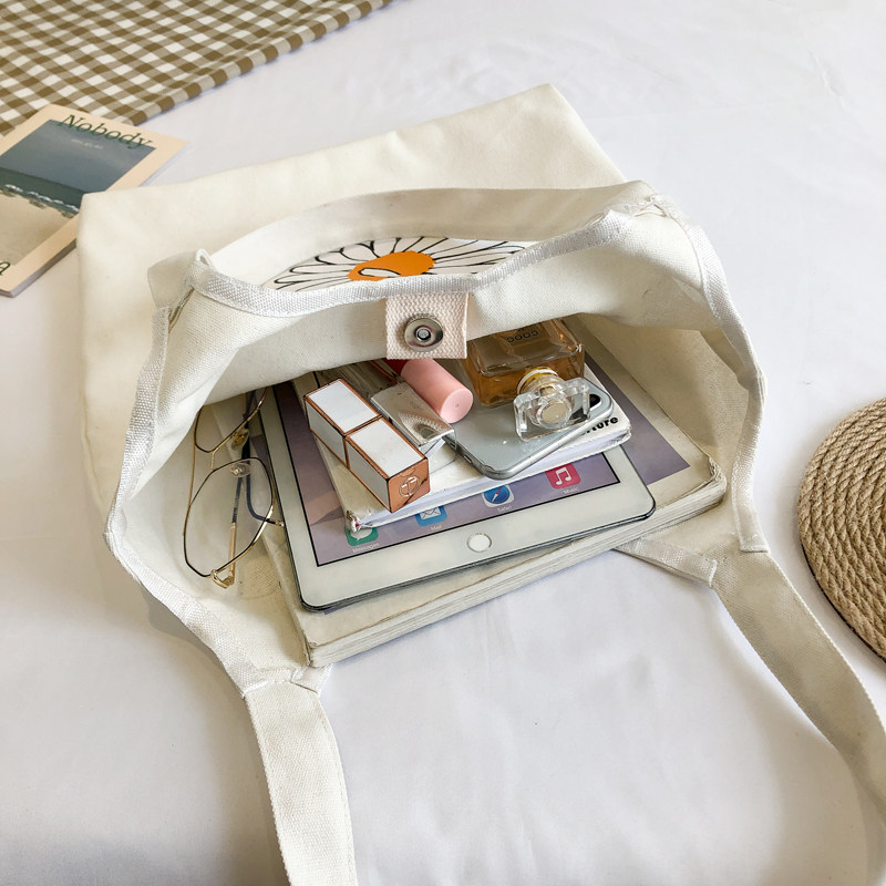 小雏菊女单肩手提包韩版简约帆布包 京都优尚 轻复古女包女士包袋