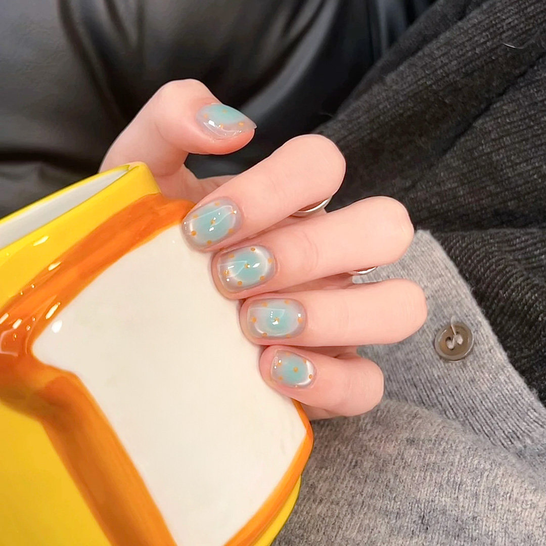 2025年新款AB款海盐芝士可露丽波点美甲显白穿戴甲手工高级感短款,淘宝优惠券,粉丝福利购,淘宝优惠卷