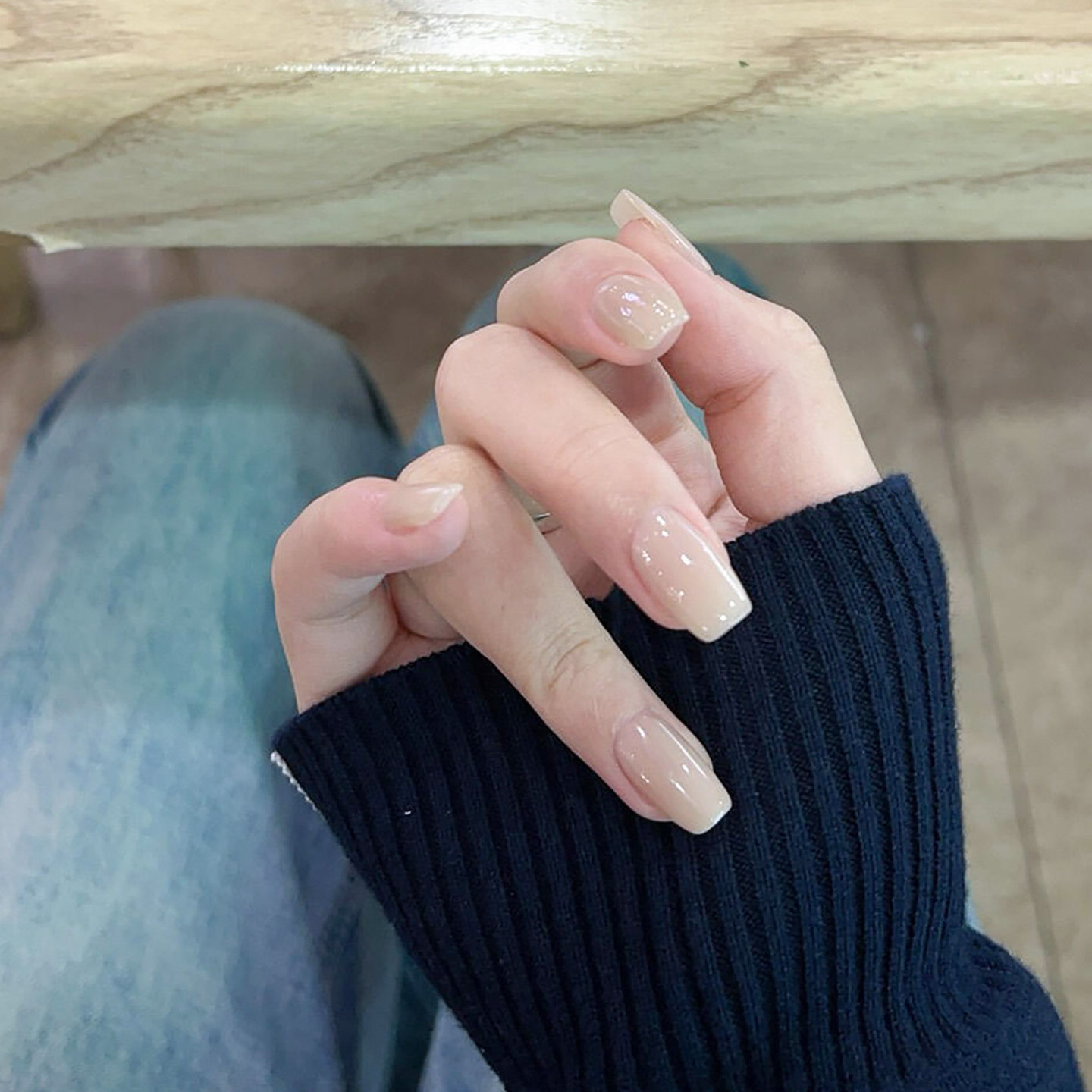 2025年新款网红许妍同款奶盖美甲显白穿戴甲纯手工高级感短款定制,淘宝优惠券,粉丝福利购,淘宝优惠卷